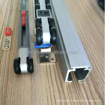 Modern sliding barn door hardware aluminum track and aluminum cover valance